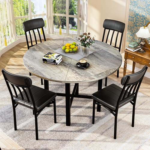AWQM Round Dining Table Set for 4