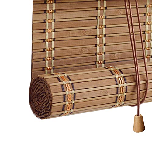 X1NGFU 竹製ローラーブラインド 、竹スクリーン 室内 ブラインド 、すだれ ロールスクリーン 和風竹製ローラーシェード、竹 すだれ 目隠し 屋外 ロールスクリーン 和、オフィスバスルーム用屋外パビリオンシェード (W80xH100cm (32X39i