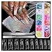 Clear French Nail Tips 500pc Acrylic Fake Nails Half Cover Artificial Nails, 24 Sheet Holographic Nail Stickers Vinyls, 12 Colors Iridescent Heart Glitter Sequins with Tweezers (NailTipsA)