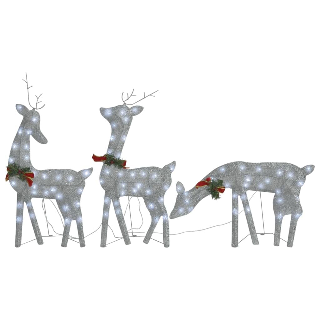 lichterkette,lichterkette batterie,led lichterkette,LED-Rentiere Weihnachtsdeko 270x7x90 cm Silbern KaltweißGeeignet für Patio, Schlafzimmer, Wohnzimmer, Weihnachten