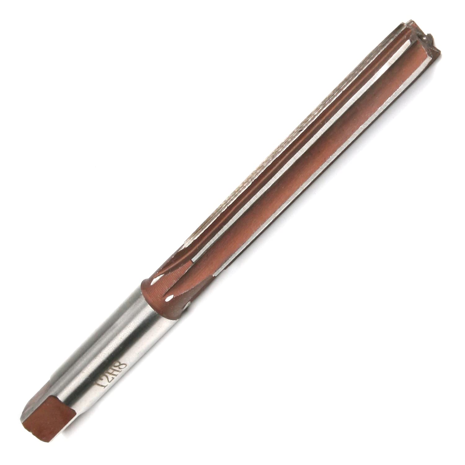 Auniwaig 12mm Hand Reamer,9Crsi,H8 6 Straight Flutes Groove Reamer,Straight Flutes Hand Milling Cutter Tool