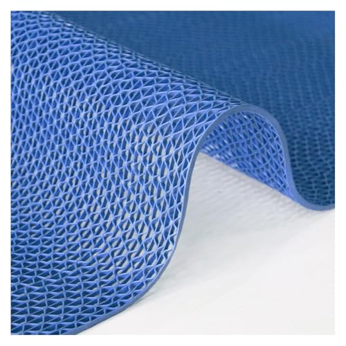 Tapis de sol antidérapant en PVC bleu 0,9 x 3 m pour cuisine et restaurant
