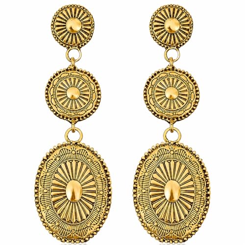 Gold Western Jewelry Rodeo Outfit for Women Vintage Gold Western Earrings Accessories Dress Shirts Country Concert Outfits Cowgirl Jewelry Outfits for Women