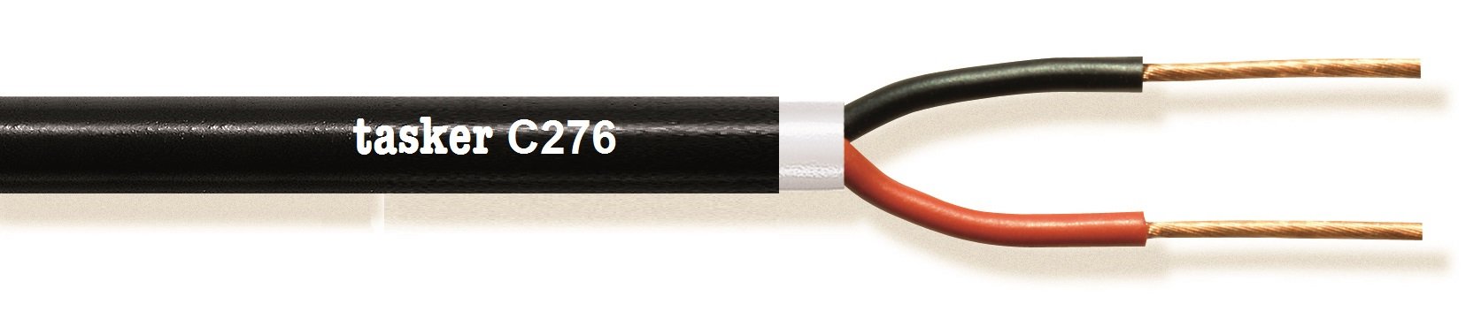 Tasker C276 - Czarny Okrągły Kabel Elastyczny, Podwójna osłona i Przewody miedziane O.F.C., Czerwony