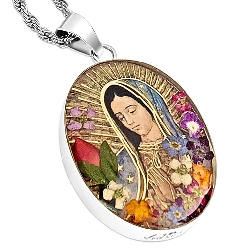 Virgin Mary Necklace Lady of Guadalupe Pendant