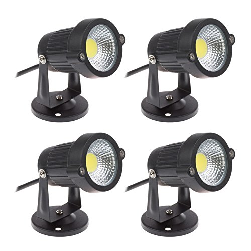 aulyun Lot de 4 Spot LED Cob 5W 220V Spots Jardin Orientables Luminaires Extérieur Jardin Terrasse