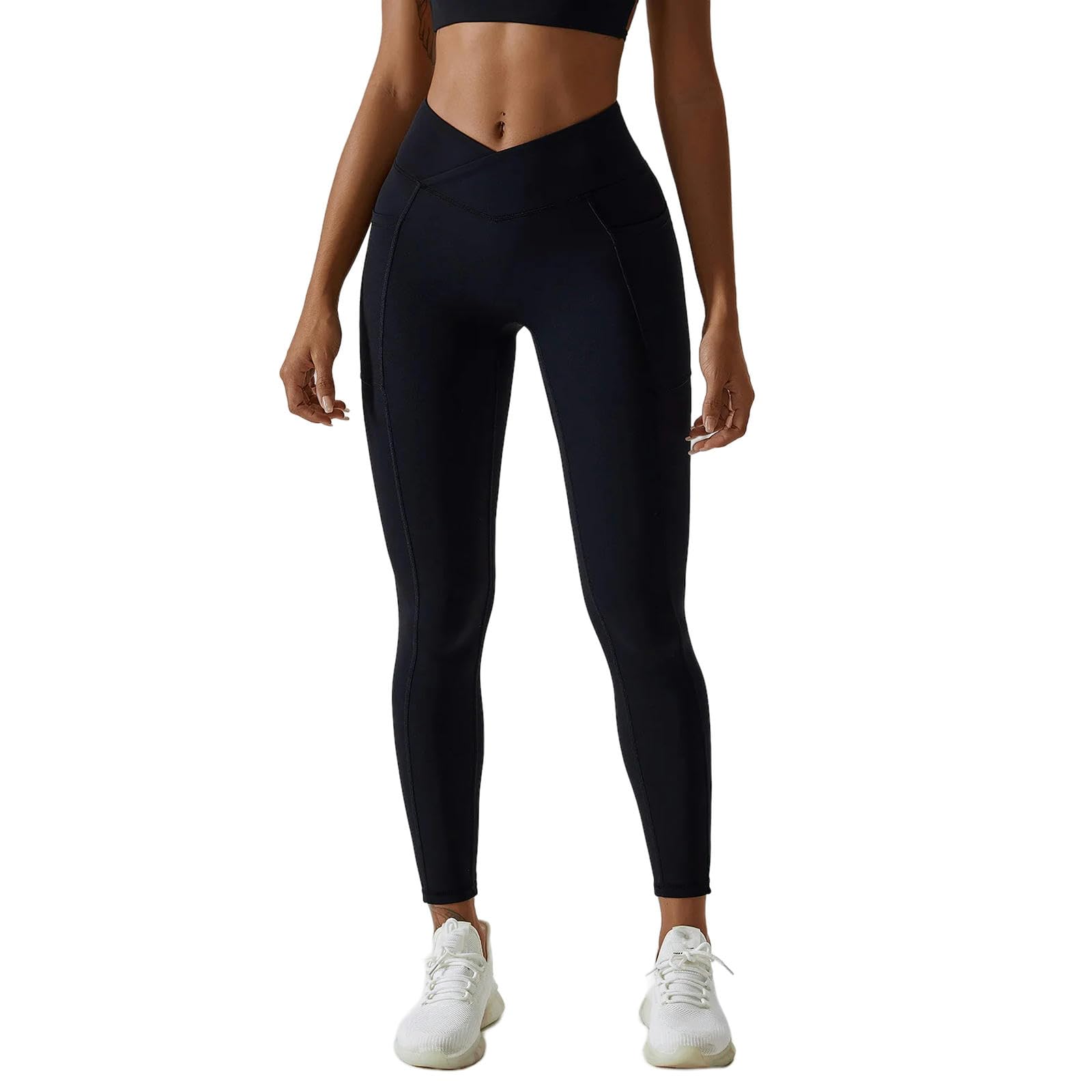 Pantaloni Donna Estivi Pantaloni da Yoga Senza Soluzione di continuità Ad Allenamento in Palestra Ad Alta Palestra Sport Women Fitness Female Legging Tummy Control-Cigno Bianco-m