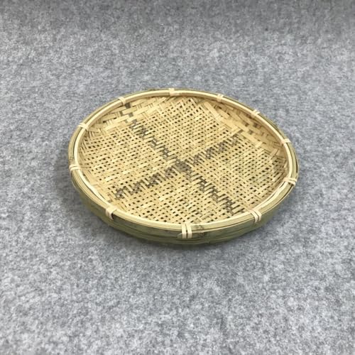 Livmorx 山菜 竹ざる 水切り 乾燥 きのこ 梅干し ドライフルーツ キッチン収納 衛生管理簡単 竹製 そば 盆 梅ザル 盆 梅干し一夜干しに 野菜干しネット 台所用品 竹 水洗える (34cm)