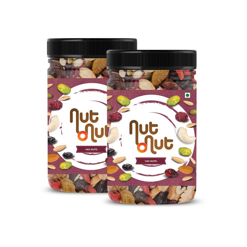 Nut O Nut Healthy Mix Dry Fruits (Almond, Cashew, Walnut, Green & Black Raisin, Cranberry, Sunflower Seeds, Pumpkin Seeds) Nuts & Dry Fruits (Jar Pack) 500G Power Of 9 Dry Fruits Protein Rich Snack (B0CKF1VRTD) Amazon Price History, Amazon Price Tracker