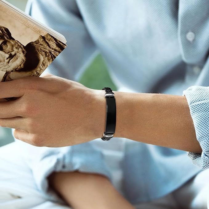 Bracelet Cuir Personnalisé Homme | Cadeau Unique & Élégant | Gravure Prénom - Image secondaire