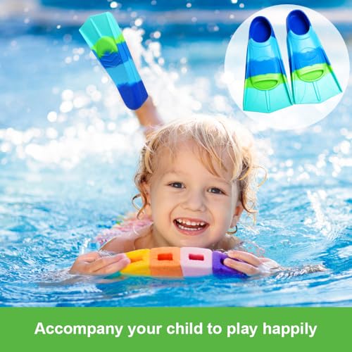 YANGUN Taucherflossen Kinder, Silikon Schnorchelflossen Kurz, Kinder schwimmflossen, Kurze Trainingsflossen für Schwimmen, Silikon Schwimmflossen, für Training und Lap Schwimmen (Gr.27-29)