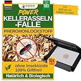 GREEN GUARDIA Kellerasseln Falle mit Pheromon-Lockstoff - 10x Fallen - umweltfreundlich Ungeziefer bekämpfen, Chemiefreie Pheromonfalle mit austauschbaren Klebeflächen, giftfrei und geruchsneutral