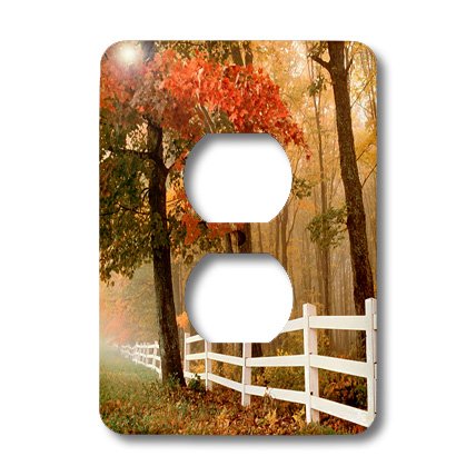 3dRose lsp_25968_6 clôture d'automne double prise blanc décorative - 3