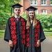 Augenstern Unisex Pointed Graduation Stoles Welsh-Dragon-Red-Black Fashion Graduation Sash