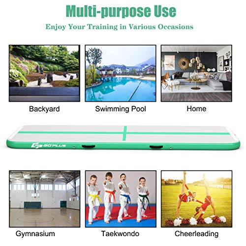 Goplus Inflatable Air Gymnastic Mat, 10Ft/13Ft/15Ft/16.4Ft With Electric Pump, Portable Air Floor Track For Practice Gymnastics Tumbling Yoga Cheerleading Beach Park Water Home And School Use #TOP7