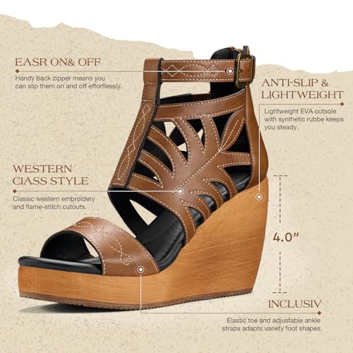 Image of Rollda Women's Wedge Sandals, Platform Sandals High Heels for Women