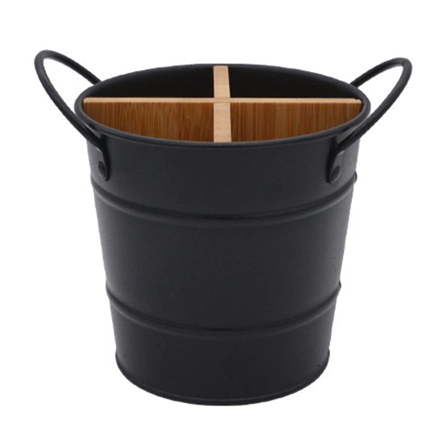 Flisdtry Black Kitchen Cutlery Organizer Knife Stand Storage Holder Separate Spoon Fork Chopstick Tool Bucket