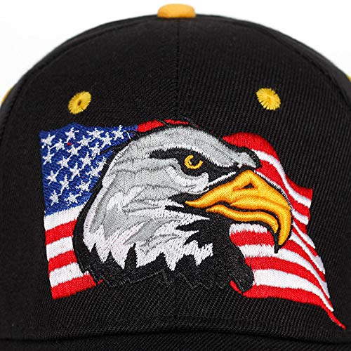 Image of USA Flag Baseball Cap American Patriotic Trucker Hat Father Dad Mother Mom Adjustable Sportswear Hat for Men Women Adults