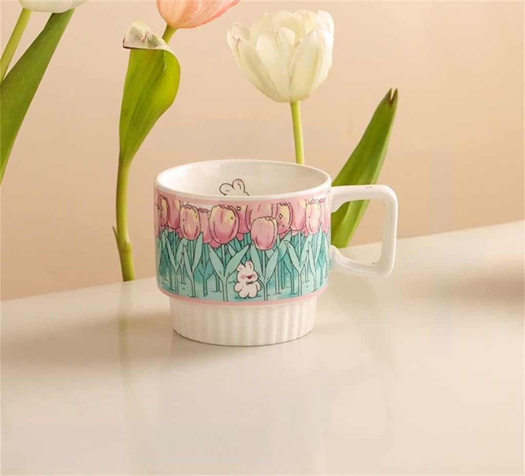 Ceramic Mug High-value Cute Animal Cartoon With Handle Water Cup Household Tea Coffee Couple(E)