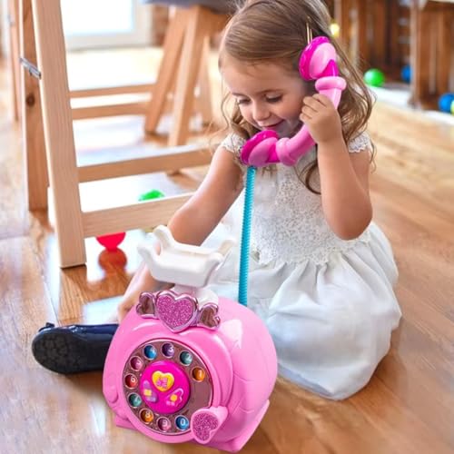 Image of Educational Phone Toy for 2-12 Years Kids Rechargeable 24 Modes Talking Baby Smart Phone Mobile Toy for Boys Girls Christmas Gift Birthday Surprise (Pink Telephone)