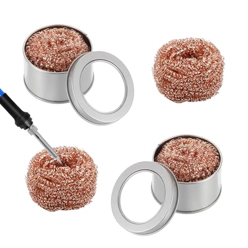 LINTRA Lötspitzenreiniger, 4 Stück Otkolbenreiniger, Sauber Lötspitzen Reaktivator, Messing Tip Tinner Cleaner, zum Reinigen von Lötkolben und Lötspitzen