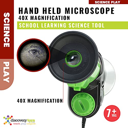 Discovery Toys Explore It! Hand Held 40X Magnification Led Toy Microscope For Kids, Stem & Educational Toy, Interactive Learning, Portable, Ages 8+ #TOP3