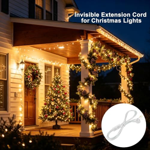 RTNLIT 3 Prong Clear Extension Cord Indoor with Switch and Flat Plug, 8FT — view 6