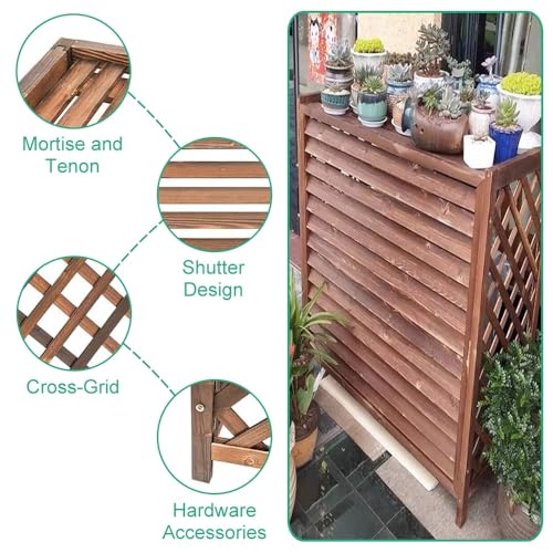 Housse de protection pour climatisation extérieure bois 81x30x72cm durable