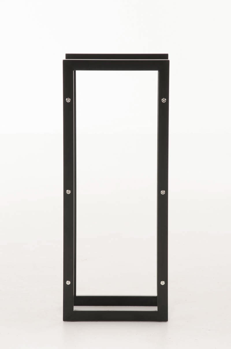 CLP Portalegna Keri in Metallo Nero Opaco I Supporto Legna per Camino in Acciaio Inox I Scaffale Legnaia da Interno Aperto, Dimensione:25x60x100 cm