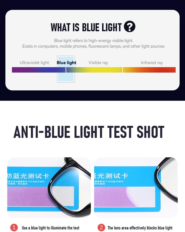 3 Pack Distance Nearsighted Glasses, Anti Blue Light Near Sighted Vision Driving Farsighted Myopia Eyeglasses - Image 8
