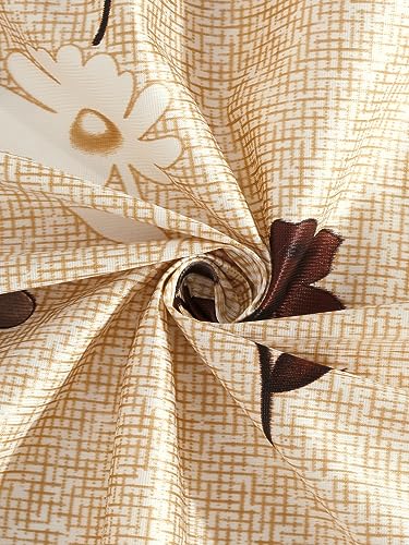 Image of Home Sizzler 1 Piece Digital Print Eyelet Polyester Door Curtains - 7 Feet, Brown