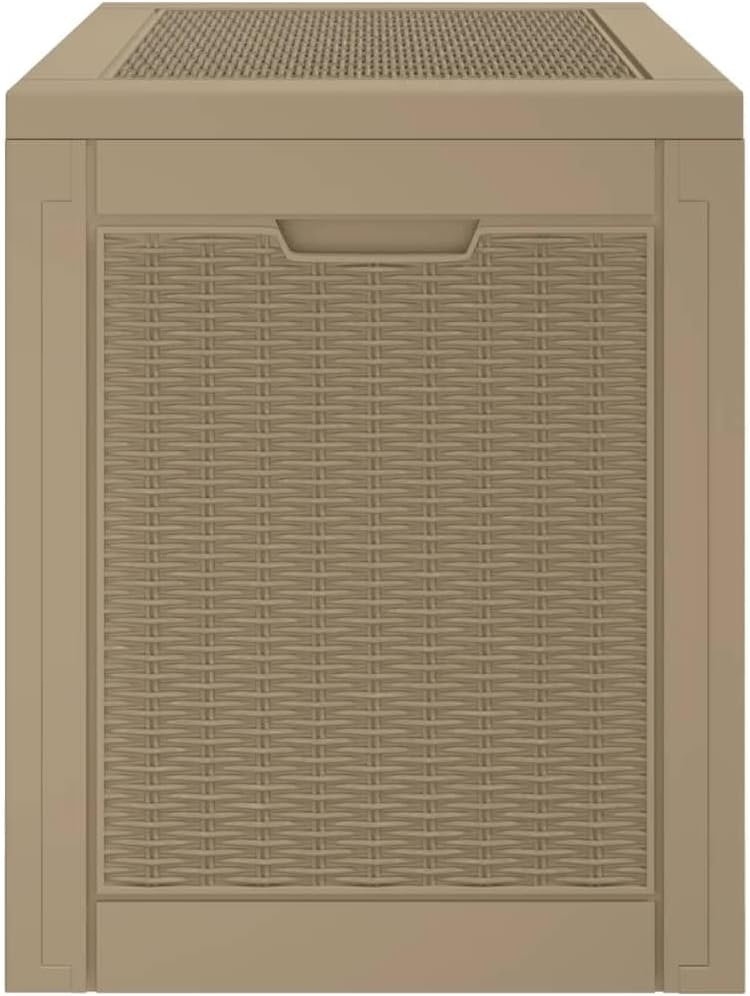 Patio Storage Box Light Brown 21.9"x16.9"x20.9" Polypropylene, Patio Storage Boxes