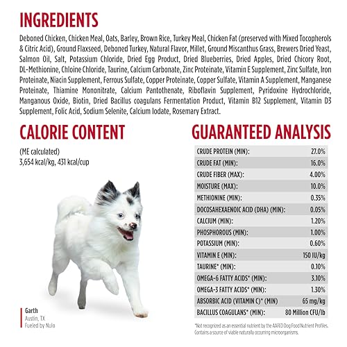 Image of Nulo Frontrunner Puppy Food - High-Protein Chicken, Oats & Turkey Recipe Kibble, Natural Dry Dog Food with DHA, Ancient Grains, Probiotics, Taurine, Omega 3 for Small, Medium & Large Breeds, 25lb Bag