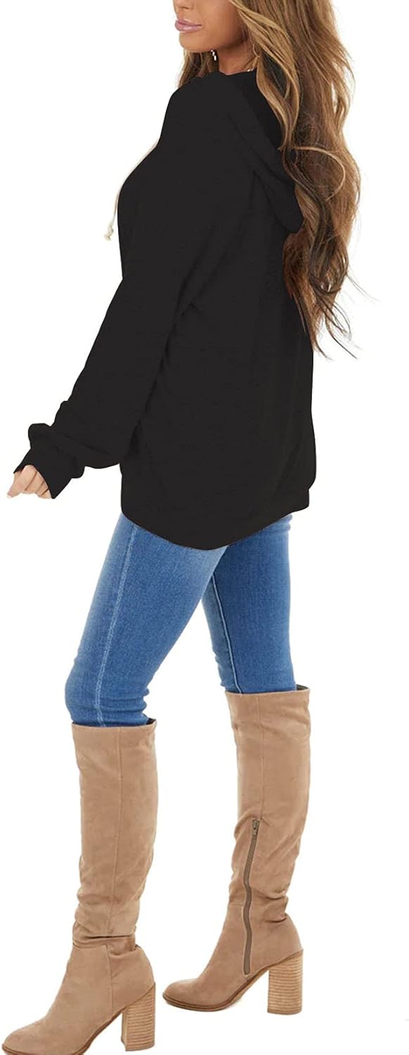 PRETTODAY Women's Casual Lightweight Hoodies Long Sleeve White Drawstring Sweatshirts Loose Pullovers with Pocket - Image 2