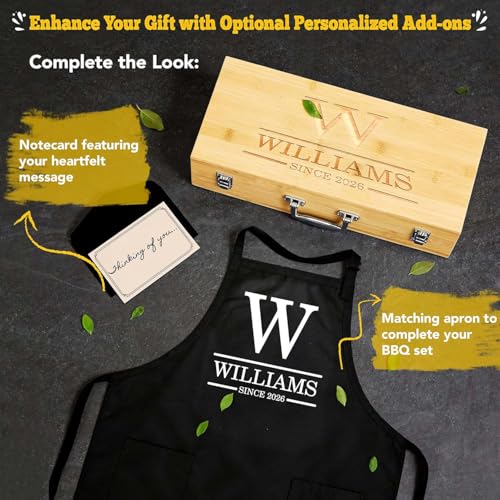 Set personalizado de herramientas para parrilla con caja de madera miniatura 3