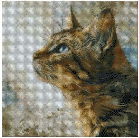 Cat (4) Counted Cross Stitch Kits, 14ct 150x150 Stitch,37x37cm Cotton cat Counted Cross Stitch Kits, black / white, 27x27cm
