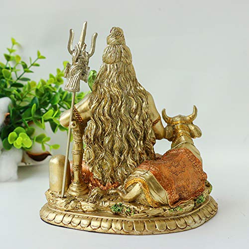 India God Lord Shiva Idol Statue With Cow Nandi - Hindu God Statue Indian Home Temple Mandir Pooja Item Murti Decor Indian God Shiva Figurine Diwali Gifts Meditation Yoga Room Altar Decoration #TOP3