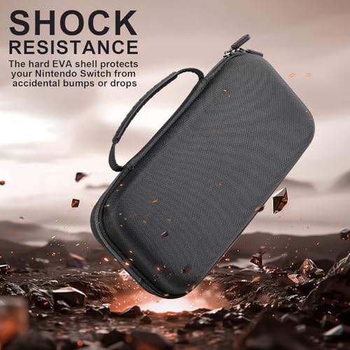 lmcpa carrying case for nintendo switch 2 2025 79 inch protective hard shell portable switch travel case lightweight and large capacity accessories for switch 2 black