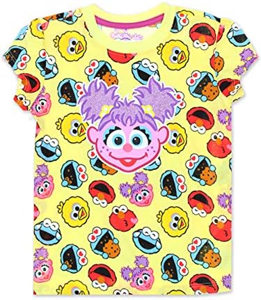 Sesame Street Baby Girls' Modern/Fitted, Yellow/Multi, 4T
