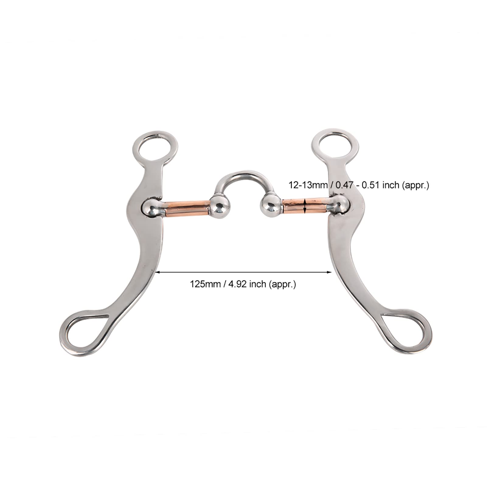 KIMISS Happy Mouth Roller Broca de Espesor de Acero Inoxidable Rodillo de Broca de Boca Suelta para Caballo - Anillos de Acero Inoxidable Duraderos