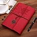 BIBABLYKE Vintage Notebook with 160 Pages Unlined PU Leather Journal Pendant 6 Rings Binder Notebook for Men Women