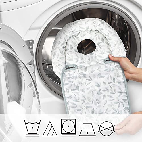 Boppy Head Support Noggin Nest, Sage Watercolor Leaves, For 3- Or 5-Point Harness Systems, Helps Prop Baby’s Head In Bouncers, Strollers And Swings, 0-4 Months, Polyester, Sleep Aid #TOP5