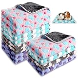 12 Pcs Guinea Pig Blanket 9.8 X 9.8 In Small Animal Fleece Mat Guinea Pig Accessories for Cage Liner Reusable and Washable Pet Bed Pee Bedding for Hamsters Ferrets Hedgehogs Chinchillas (4 Colours)