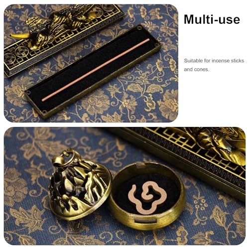 Reawow Lotus Furnace Hollow Hanging Ball Incense Burner Incense Coil Holder Alloy Insence-Stick Holder Ash Catcher For Home Office Ornament Decoration thumb #3