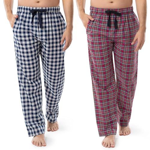 Pantalon de pyjama en popeline tissée Fruit of the Loom homme taille Small pack de 2