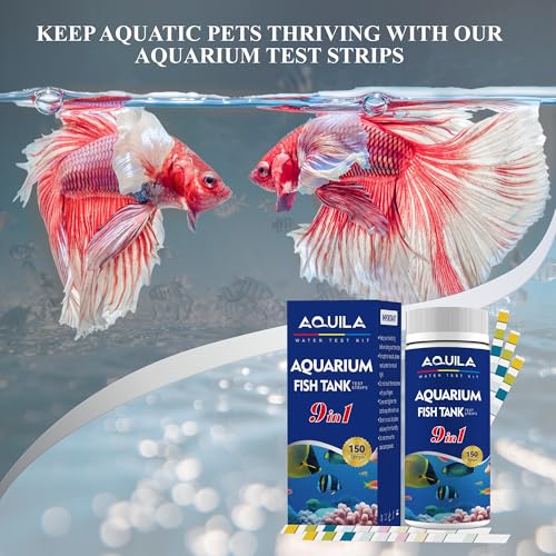 Image of Aquarium Water Test Kit 9-in-1, Aquarium Ammonia Test Strips for Fish Tanks