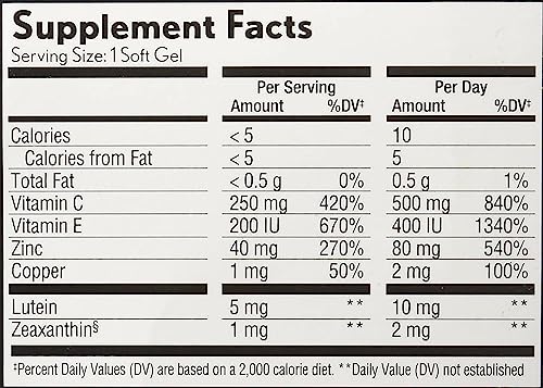 Preser-Vision Areds 2 Eye Vitamin - Mineral Supplement Mineral Supplement, Contains Lutein, Vitamin C/Zeaxanthin Zinc Vitamin E, 210 Softgels Soft Gels，(Pack Of 1) #TOP4