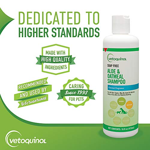 Vetoquinol Aloe & Oatmeal Shampoo — Gentle, Moisturizing Formula With Coconut Scent For Dogs & Cats, 16Oz #TOP6