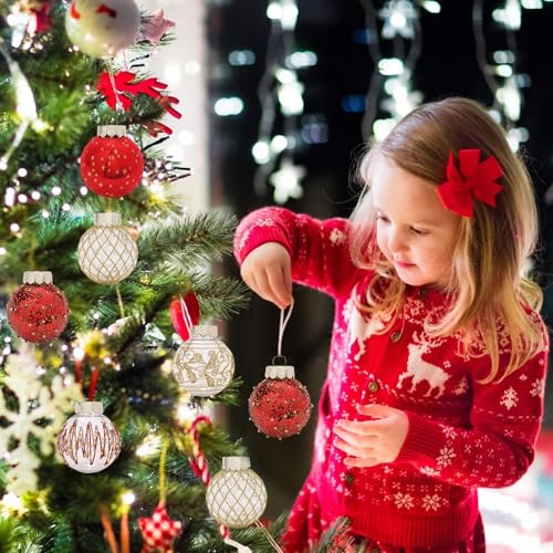 Boules de Noël incassables : lot de 25 suspensions durables de qualité supérieure