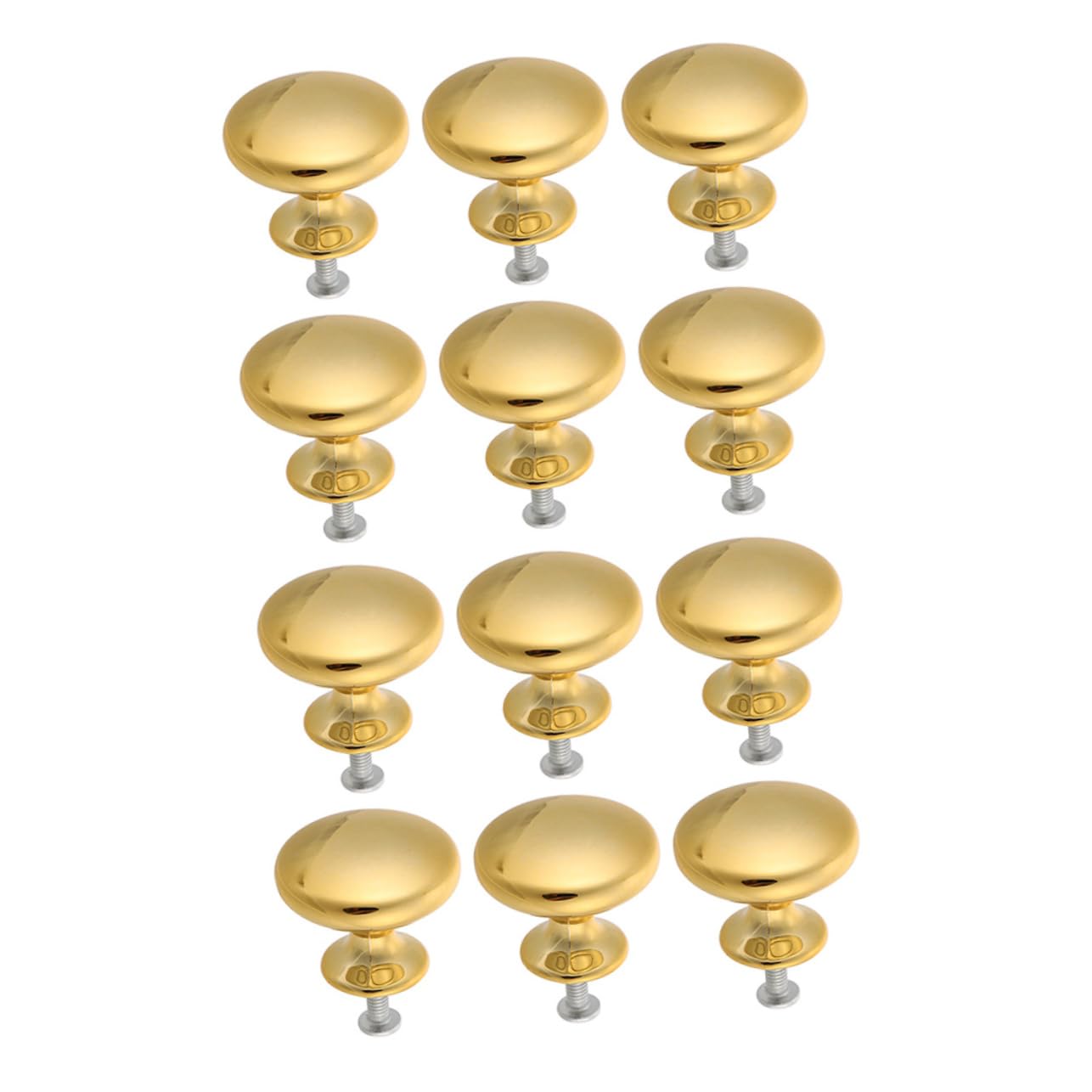 DOITOOL Chrome Brushed Drawer Pull Handles 12 Pack Round Mushroom Knobs for Kitchen Cabinet Bathroom